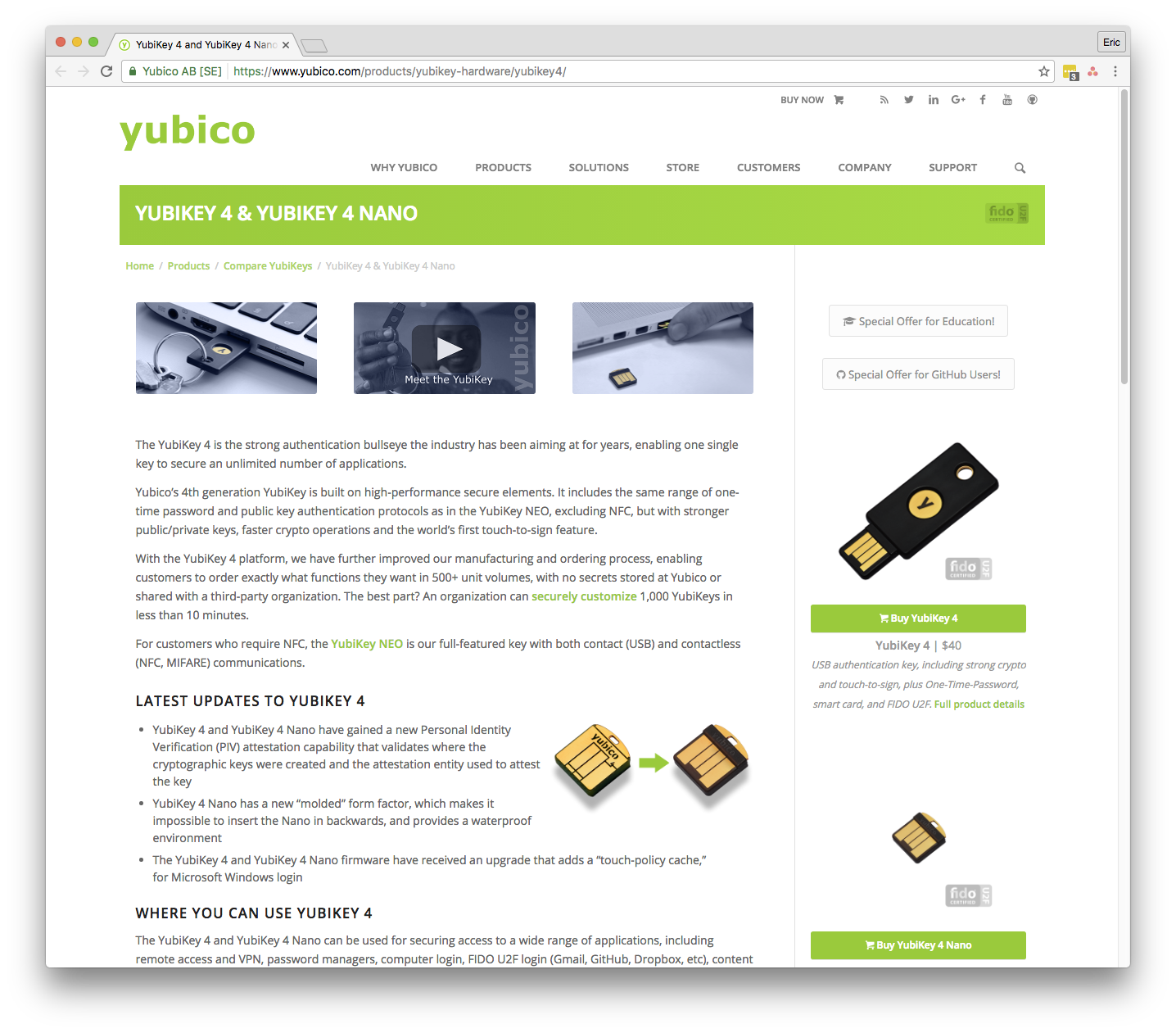 @YubiKey 4 Landing Page | 0x500